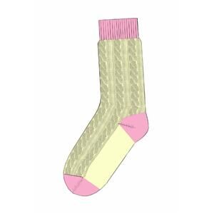 NEW GUEST IN RESIDENCE women's cable soft socks in mist/daybreak